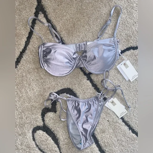 Good American Silver Bikini Set NWT!! - Picture 3 of 13